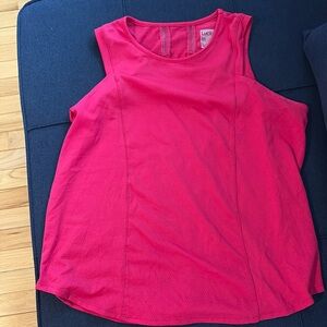 Lucky in Love Women's Sleeveless Crew Neck Athletic Ribbed Tank Top Pink Size 16